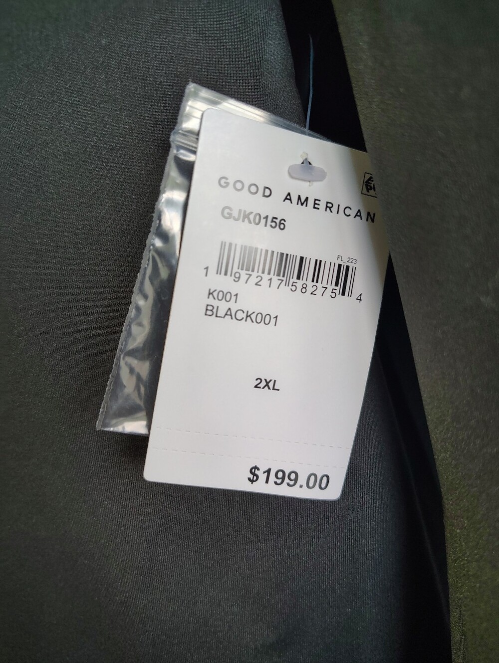 Good American Scuba Double Breasted Longline Coat Black 2XL NWOT GJK0156 - Picture 4 of 7